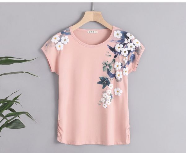 2020 new arrival cotton floral print t shirt women 4xl summer short sleeve graphic tees o-neck tshirt modis tee shirt femme, White
2020 new arrival cotton floral print t shirt women 4xl summer short sleeve graphic tees o-neck tshirt modis tee shirt femme, White