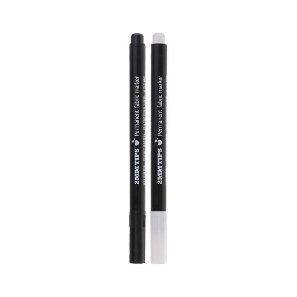 2 pieces 2mm tip t-shirt shoes markers graffiti permanent fabric paint pens diy tools black white
2 pieces 2mm tip t-shirt shoes markers graffiti permanent fabric paint pens diy tools black white