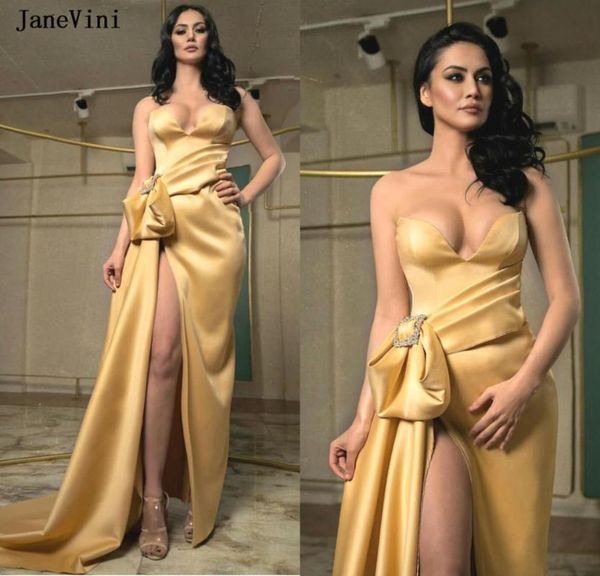 party dresses janevini light gold a line evening 2021 strapless high split satin sweep train formal gowns plus size, White;black
party dresses janevini light gold a line evening 2021 strapless high split satin sweep train formal gowns plus size, White;black