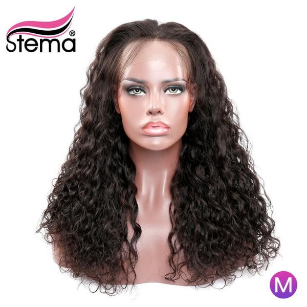 

water wave 360 lace frontal wig 8-30inch 150% density for black women 13x4 13x6 brazilian lace front human hair wigs stema, Black;brown