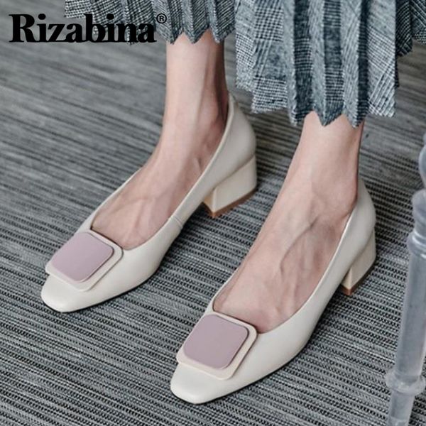dress shoes rizabina real leather pumps for women square toe thick heel slip on shallow ladies footwear wedding fashion size 33-40, Black
dress shoes rizabina real leather pumps for women square toe thick heel slip on shallow ladies footwear wedding fashion size 33-40, Black