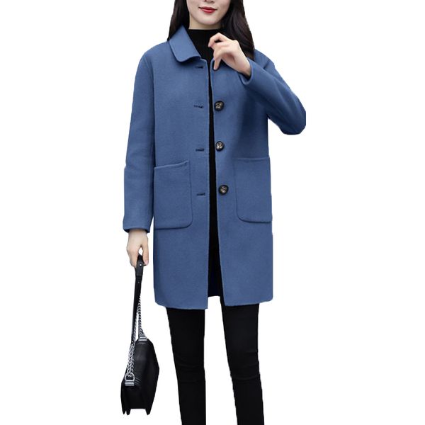 2020 new spring autumn long sleeve wool coat plus size slim woolen coat casual women single-breasted woolen jacket ok128, Black
2020 new spring autumn long sleeve wool coat plus size slim woolen coat casual women single-breasted woolen jacket ok128, Black