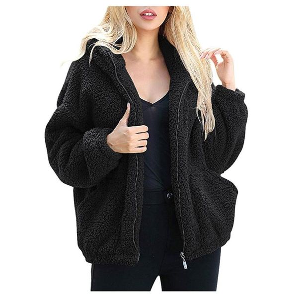 women's jackets women coat fashion solid color fleece long sleeve hooded zipper jacket outwear casual coats overcoat ladies top, Black;brown
women's jackets women coat fashion solid color fleece long sleeve hooded zipper jacket outwear casual coats overcoat ladies top, Black;brown