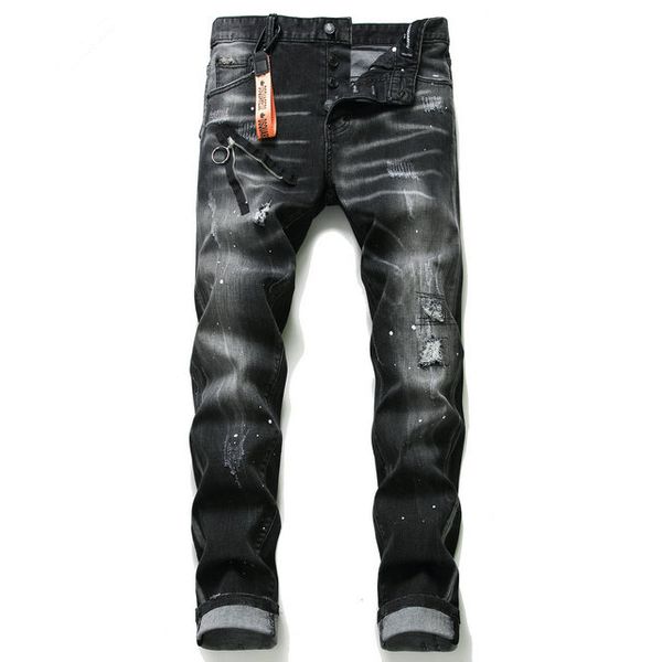 2020 new men's jeans slim straight jeans trend ripped beggar pants stretch locomotive fashion design printed pattern, Blue
2020 new men's jeans slim straight jeans trend ripped beggar pants stretch locomotive fashion design printed pattern, Blue