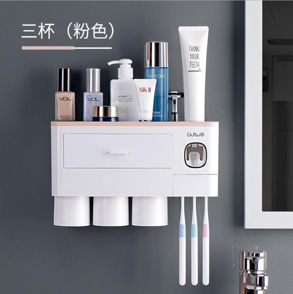 3 color bathroom accessories toothbrush holder automatic toothpaste dispenser holder wall mount rack storage for bathroom home
3 color bathroom accessories toothbrush holder automatic toothpaste dispenser holder wall mount rack storage for bathroom home