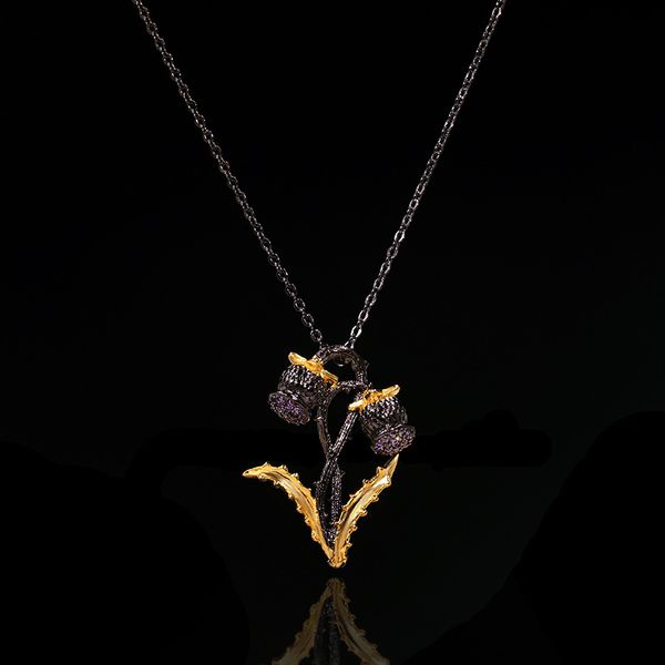 new classic retro black gold two-color cross-branched wheat ear zircon necklace ladies pendant clavicle chain ladies jewelry, Silver
new classic retro black gold two-color cross-branched wheat ear zircon necklace ladies pendant clavicle chain ladies jewelry, Silver