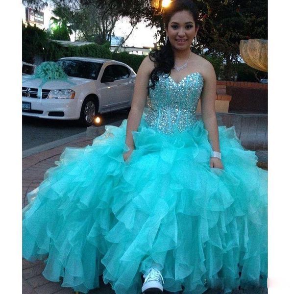 shiny beaded ball gown quinceanera gowns light sky blue sweet 16 quinceanera dresses sweetheart long ruffles quinceanera dress, Blue;red
shiny beaded ball gown quinceanera gowns light sky blue sweet 16 quinceanera dresses sweetheart long ruffles quinceanera dress, Blue;red
