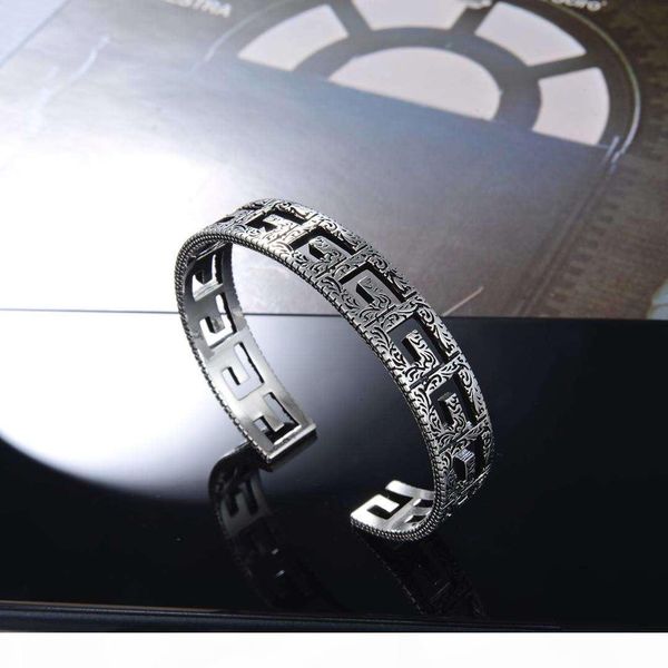s925 sterling silver opened bangle with hollow style for man wedding jewelry gift drop shipping ps6269a, Black
s925 sterling silver opened bangle with hollow style for man wedding jewelry gift drop shipping ps6269a, Black