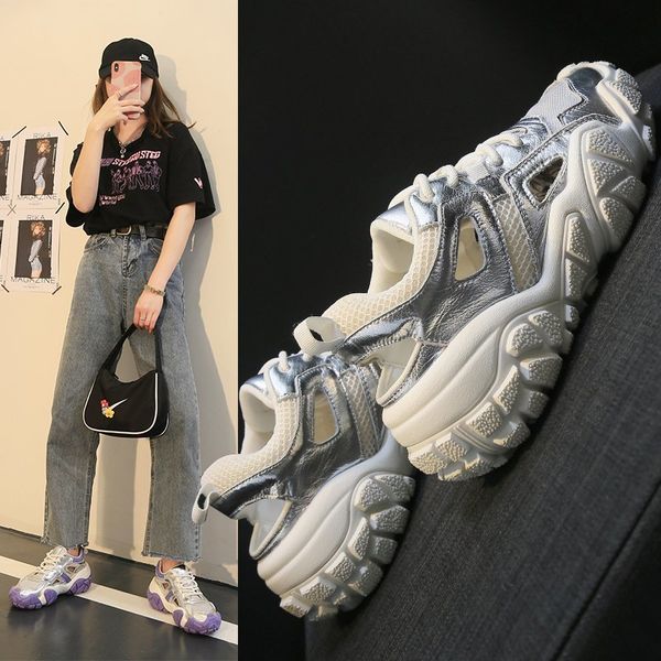 2020 summer new fashion breathable daddy shoes wild tide thick bottom increased sports and leisure women sandals z978, Black
2020 summer new fashion breathable daddy shoes wild tide thick bottom increased sports and leisure women sandals z978, Black