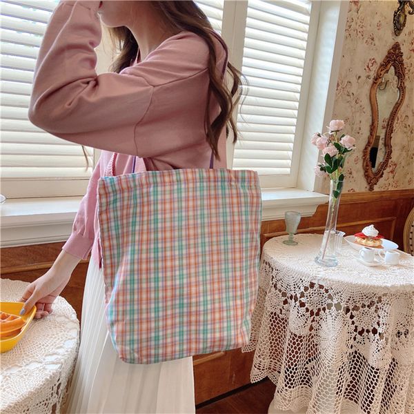 plaid contrast vintage canvas shopping bag for women 2020 new female casual chic shoulder bag tote large capacity travel handbag
plaid contrast vintage canvas shopping bag for women 2020 new female casual chic shoulder bag tote large capacity travel handbag