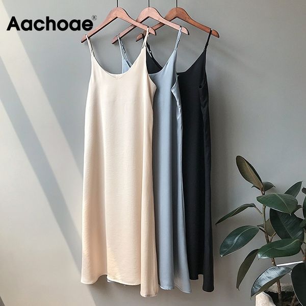 aachoae women solid long dress summer slim camisole bottom dress petticoat wild bottoming female maxi thin dresses vestidos, Black;gray
aachoae women solid long dress summer slim camisole bottom dress petticoat wild bottoming female maxi thin dresses vestidos, Black;gray