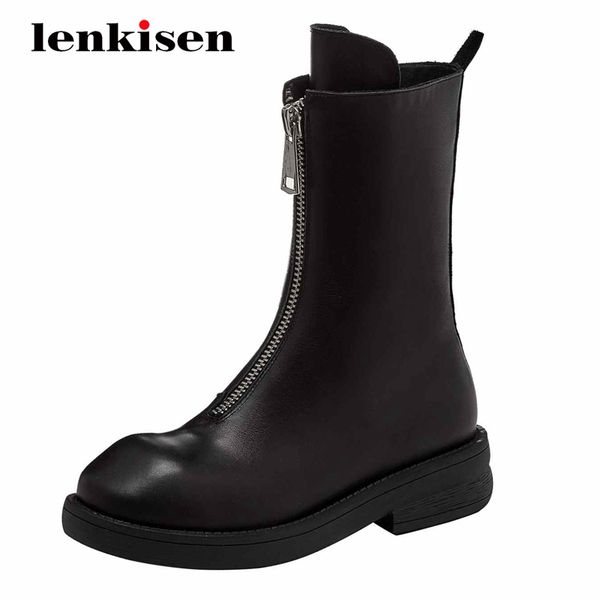 lenkisen motorcycle boots real leather zipper decorations coolest thick med heel round toe rock daily wear mid-calf boots l5f2, Black
lenkisen motorcycle boots real leather zipper decorations coolest thick med heel round toe rock daily wear mid-calf boots l5f2, Black