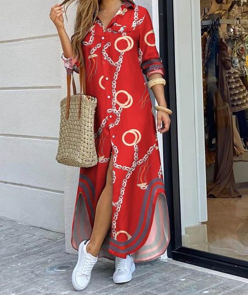 q655 fashionable shirt-style button dress ladies casual long street dress large size loose home commuter print dress002, Black;gray
q655 fashionable shirt-style button dress ladies casual long street dress large size loose home commuter print dress002, Black;gray