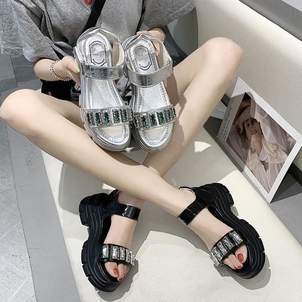 sandals star style silver diamond sneakers women platform shoes creepers open toe sandalias hook&loop crystal casual femme, Black
sandals star style silver diamond sneakers women platform shoes creepers open toe sandalias hook&loop crystal casual femme, Black