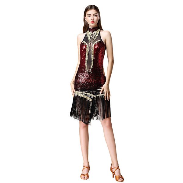stage wear latin samba dance dress women for ballroom fringe sequins costume skirt charleston dresses gatsby flapper, Black;red
stage wear latin samba dance dress women for ballroom fringe sequins costume skirt charleston dresses gatsby flapper, Black;red