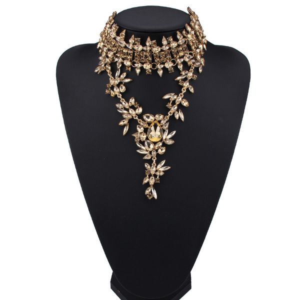 new maxi crystal collar choker necklace gold color flowers design statement necklace pendants for women jewelry gifts wholesale, Golden;silver
new maxi crystal collar choker necklace gold color flowers design statement necklace pendants for women jewelry gifts wholesale, Golden;silver