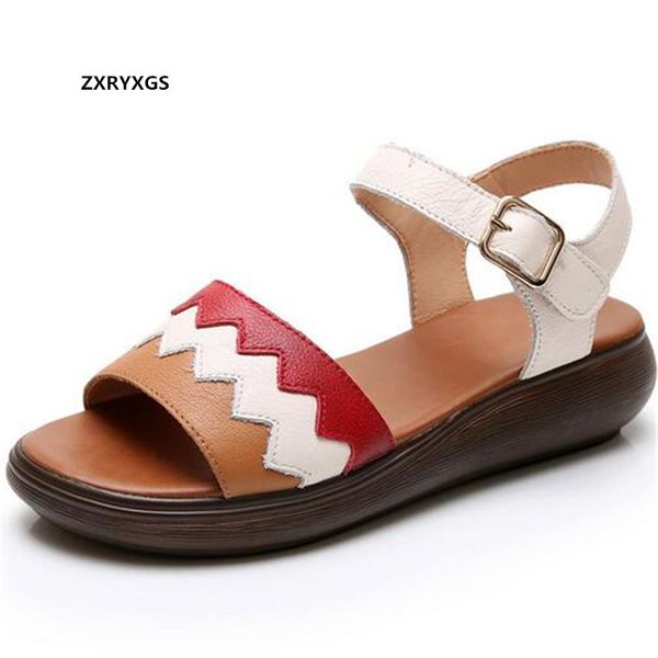 cowhide mixed colors stitching summer leather sandals fashion casual comfort thick sale wedges sandals women shoes, Black
cowhide mixed colors stitching summer leather sandals fashion casual comfort thick sale wedges sandals women shoes, Black