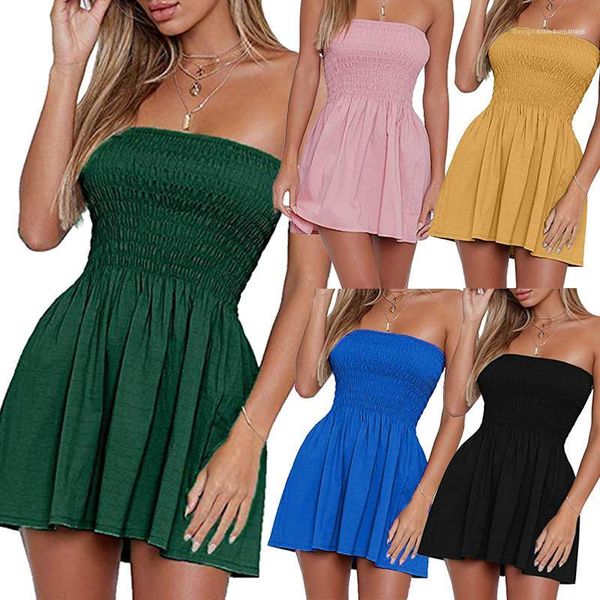 designer casual dresses solid color printed sleeveless strapless pleated dress casual women clothing summer womens, Black;gray
designer casual dresses solid color printed sleeveless strapless pleated dress casual women clothing summer womens, Black;gray