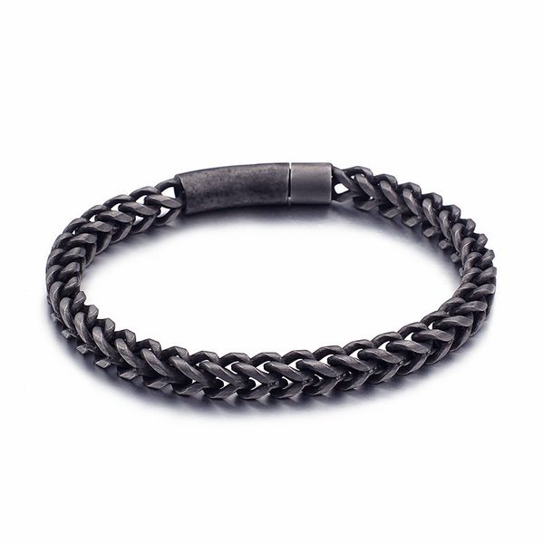 link, chain retro stainless steel brushed link bracelets for men biker matte hand wrist bilezik jewelry, Black
link, chain retro stainless steel brushed link bracelets for men biker matte hand wrist bilezik jewelry, Black