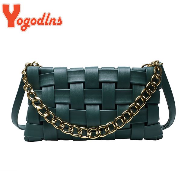 yogodlns fashion chain shoulder bag for women pu leather woven bag solid color all-match crossbody designer baguette
yogodlns fashion chain shoulder bag for women pu leather woven bag solid color all-match crossbody designer baguette