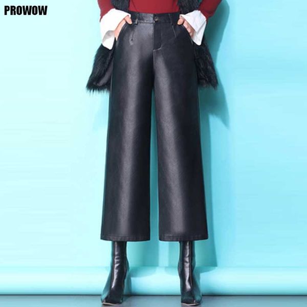 women's pants & capris 2021 female high waist leather summer fashion korean loose straight pu trousers for women office casual, Black;white
women's pants & capris 2021 female high waist leather summer fashion korean loose straight pu trousers for women office casual, Black;white