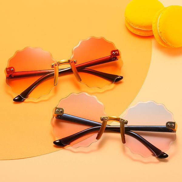 round rimless child cute frame sunglasses children kids gray blue lens fashion boys girls protection eyewear uv400, White;black
round rimless child cute frame sunglasses children kids gray blue lens fashion boys girls protection eyewear uv400, White;black