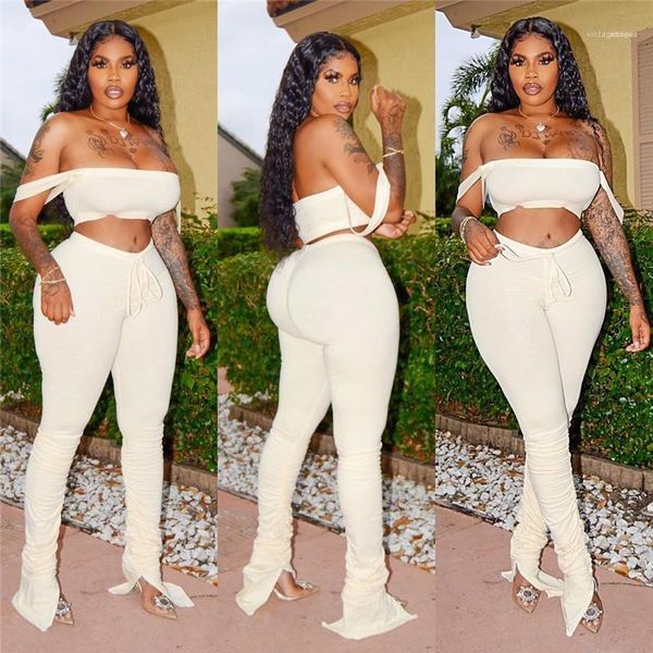 pants split matching sets off shoulder club outfits summer clothes streetwear 2 piece set women crop and stacked, White
pants split matching sets off shoulder club outfits summer clothes streetwear 2 piece set women crop and stacked, White
