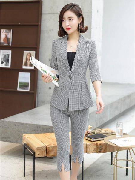 spring summer fashion women pant suit pantsuits grey blazer and jacke sets half sleeve office ladies business suits, White
spring summer fashion women pant suit pantsuits grey blazer and jacke sets half sleeve office ladies business suits, White