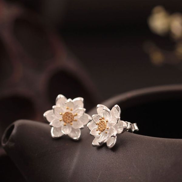stud flyleaf 925 sterling silver golden lotus flower earrings for women elegant lady sterling-silver-jewelry, Golden;silver
stud flyleaf 925 sterling silver golden lotus flower earrings for women elegant lady sterling-silver-jewelry, Golden;silver