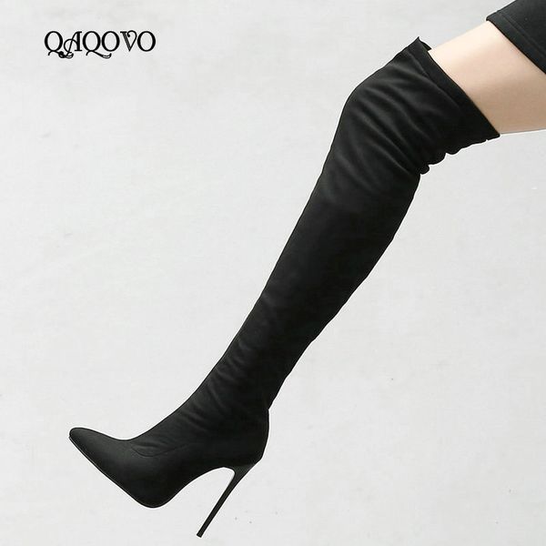 женщины boots обувь супер высокой пятки над коленом boots моды заостренный toe zipper осень зима ночной клуб женская обувь, Black
женщины boots обувь супер высокой пятки над коленом boots моды заостренный toe zipper осень зима ночной клуб женская обувь, Black