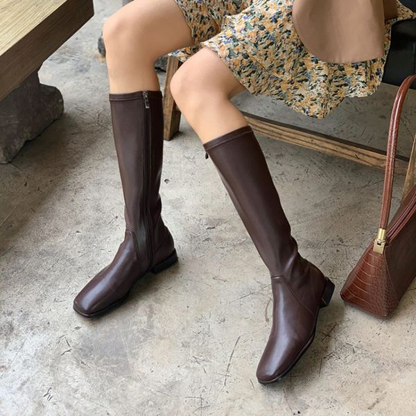 new winter shoes women's riding boots all-match classic thick low heel square toe zipper knee high boots femme, Black
new winter shoes women's riding boots all-match classic thick low heel square toe zipper knee high boots femme, Black