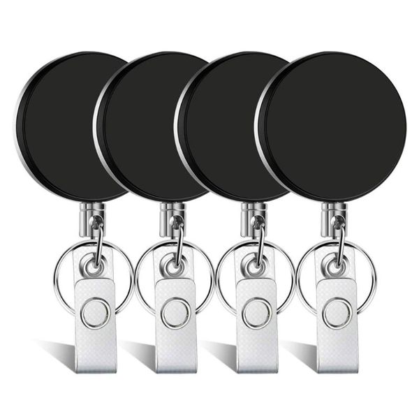 4 pieces retractable badge holder id badge holder heavy duty reel with keychain ring clip for id key card, Silver
4 pieces retractable badge holder id badge holder heavy duty reel with keychain ring clip for id key card, Silver