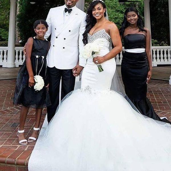 african nigerian luxury mermaid wedding dresses sweetheart tulle crystals beaded court train wedding dress bridal gowns vestido de noiva, White
african nigerian luxury mermaid wedding dresses sweetheart tulle crystals beaded court train wedding dress bridal gowns vestido de noiva, White
