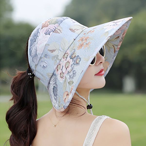sun hats foldable summer visors cap wide large brim uv protection beach hats for women straw cap colorful travel summer hat, Blue;gray
sun hats foldable summer visors cap wide large brim uv protection beach hats for women straw cap colorful travel summer hat, Blue;gray