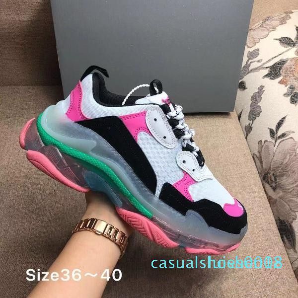 wholesale designer 17fw triple s adds a clear bubble midsole sneakers mens women neon green luxury increasing brand casual dad shoe c18, Black 
wholesale designer 17fw triple s adds a clear bubble midsole sneakers mens women neon green luxury increasing brand casual dad shoe c18, Black