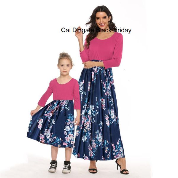 family matching outfits mom and daughter party dresses floral print patchwork child long dresses twin sister girls dress, Blue
family matching outfits mom and daughter party dresses floral print patchwork child long dresses twin sister girls dress, Blue
