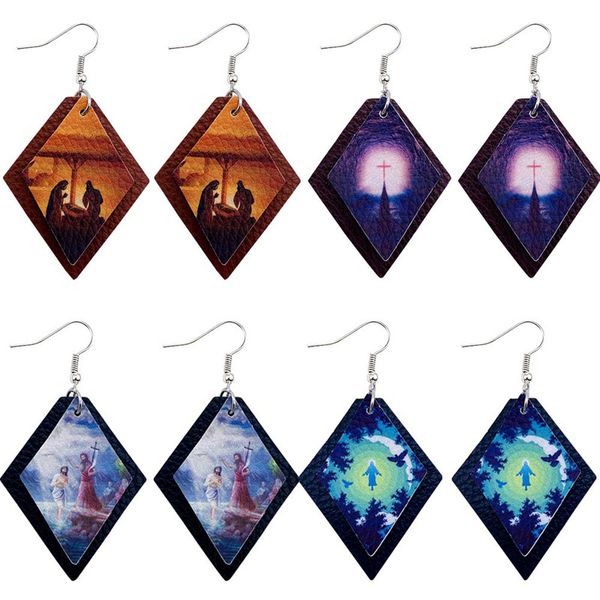 layers leather halloween earrings for women print cross rhombus geometric statement dangle earrings fashion halloween jewelry, Silver
layers leather halloween earrings for women print cross rhombus geometric statement dangle earrings fashion halloween jewelry, Silver