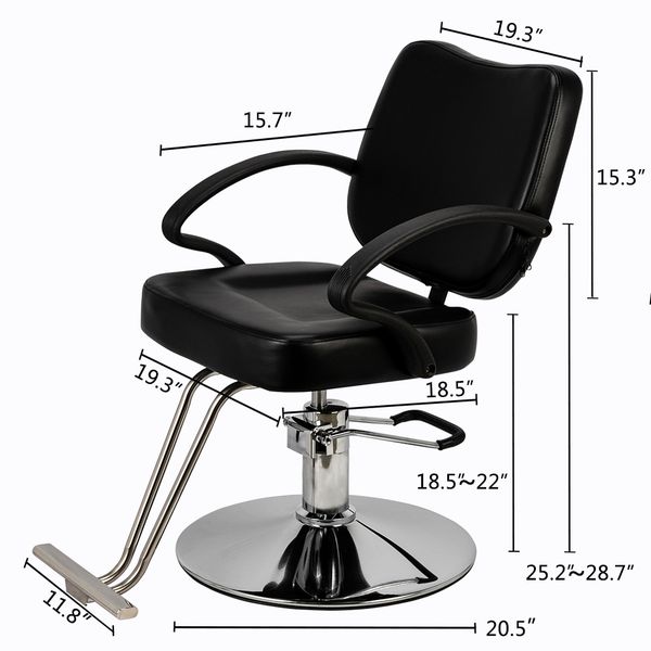 Waco Women Barber Chair, Styling Heavy Duty Hydraulic Pump Hair Salon Chair Beauty Shampoo Barbering Chair Hair Stylist Barber Shops Black