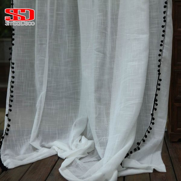 black ball tassels white tulle curtains for living room boho cotton linen sheer curtians for bedroom window treatments voiles
black ball tassels white tulle curtains for living room boho cotton linen sheer curtians for bedroom window treatments voiles