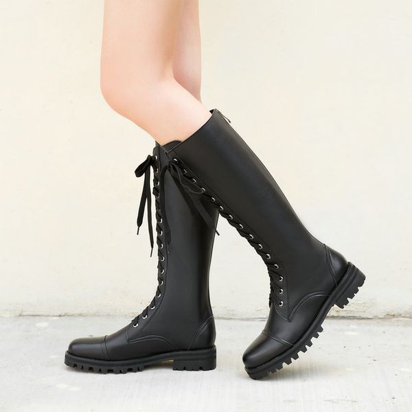 cross tied women knee high boots party dancing shoes woman genuine leather high heels autumn winter fashion riding boots, Black
cross tied women knee high boots party dancing shoes woman genuine leather high heels autumn winter fashion riding boots, Black