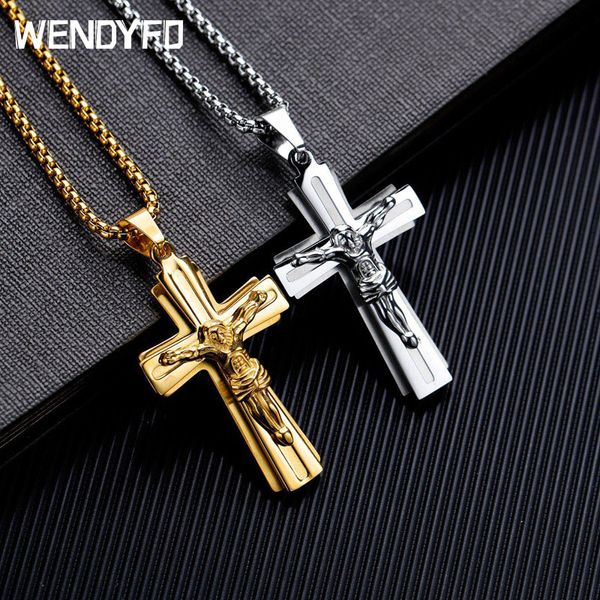 chains stainless steel cross jesus necklaces pendants men gold silver color crucifix christian necklace male jewelry gift
chains stainless steel cross jesus necklaces pendants men gold silver color crucifix christian necklace male jewelry gift