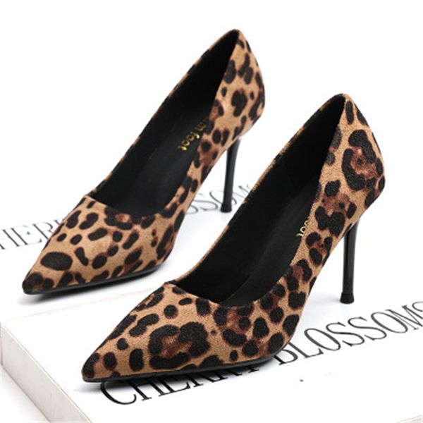 2020 spring and summer new leopard print suede pointed high heels stiletto shallow mouth fashion women's shoes, Black
2020 spring and summer new leopard print suede pointed high heels stiletto shallow mouth fashion women's shoes, Black