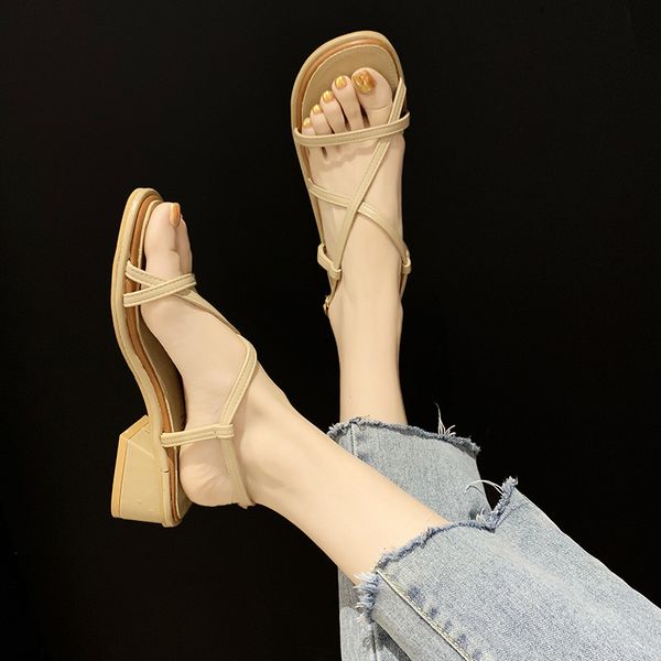 new summer korean fashion versatile roman shoes, Black