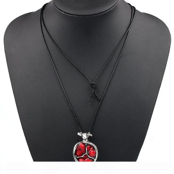 wholesale 10pcs charm pomegranate red stone pendant necklace for women fashion personality black rope chain jewelry accessories, Silver
wholesale 10pcs charm pomegranate red stone pendant necklace for women fashion personality black rope chain jewelry accessories, Silver