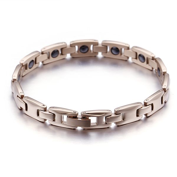 new national style titanium steel jewelry fashion titanium steel rose gold magnetite female bracelet, Black
new national style titanium steel jewelry fashion titanium steel rose gold magnetite female bracelet, Black