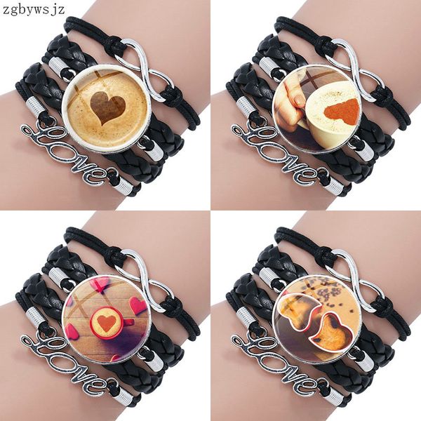 heart coffee glass cabochon multilayer black leather bracelet bangle for women wholesale time stone jewelry, Golden;silver
heart coffee glass cabochon multilayer black leather bracelet bangle for women wholesale time stone jewelry, Golden;silver