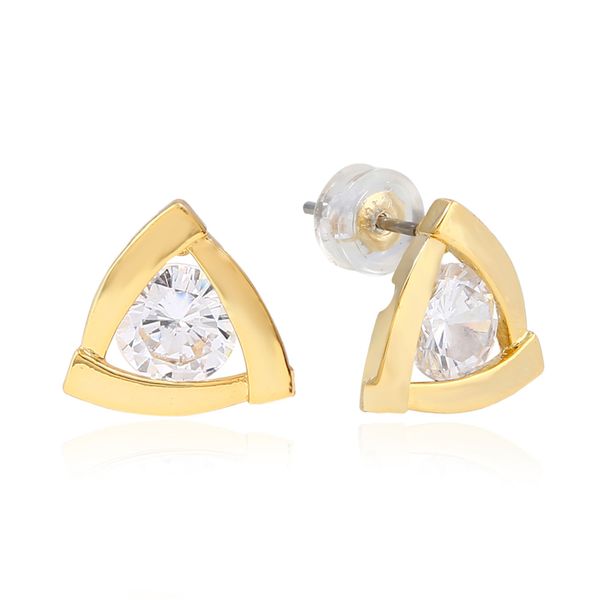 2018 New European triangle ear studs Men's luxurious Zircon Earrings