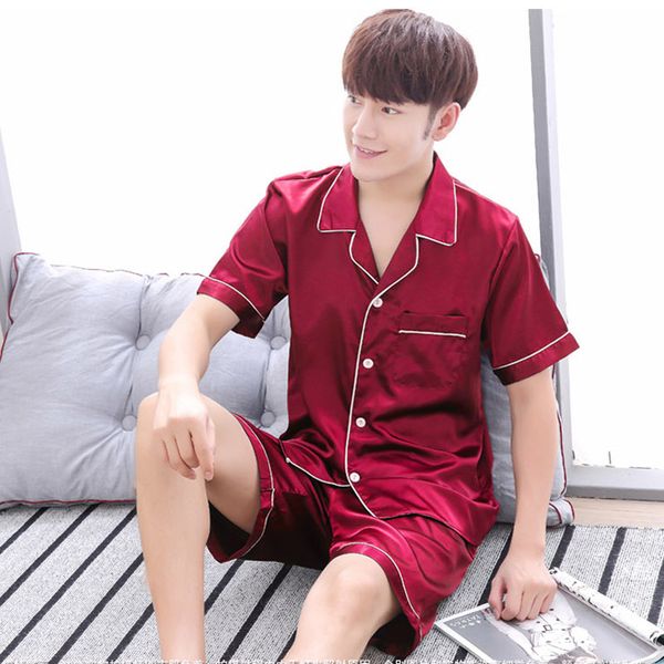 silk pajamas men's summer thin short-sleeved shorts men's silk ice summer youth loose sleepwear suit casual home clothing, Black;brown
silk pajamas men's summer thin short-sleeved shorts men's silk ice summer youth loose sleepwear suit casual home clothing, Black;brown