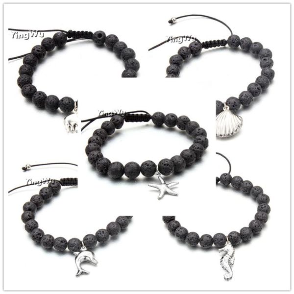 yingwu 5pcs lot men bracelet fashion black lava stone bracelet stainless steel pendant charm bangle
yingwu 5pcs lot men bracelet fashion black lava stone bracelet stainless steel pendant charm bangle
