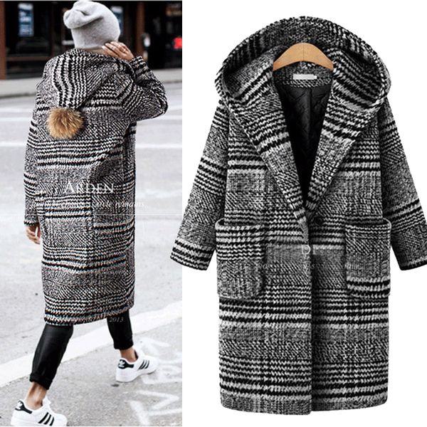 women's jacket 2020 winter large size women's plaid thick woolen coat women coats autumn winter long wool coat plus size, Black
women's jacket 2020 winter large size women's plaid thick woolen coat women coats autumn winter long wool coat plus size, Black